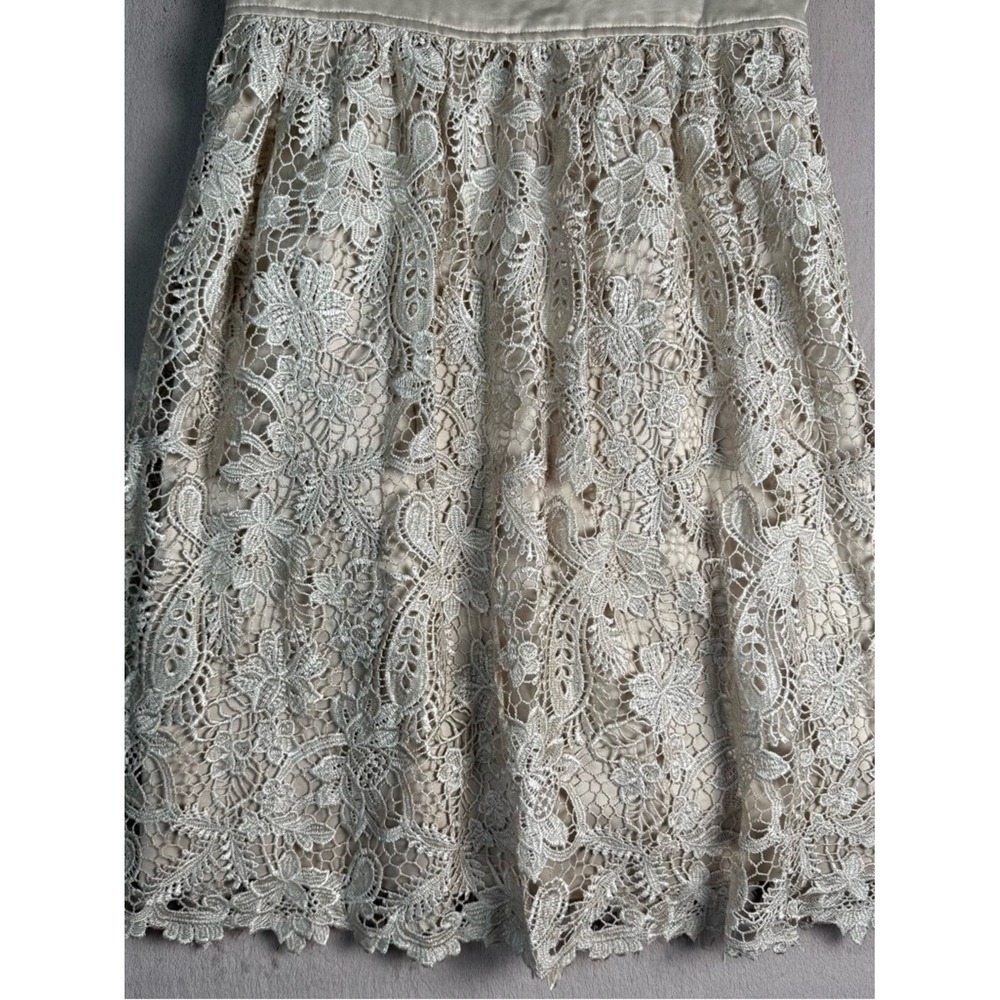 Adrianna Papell Lace Dress Ivory A-Line Sleeveless 10 Romantic Wedding Guest - Picture 5 of 14